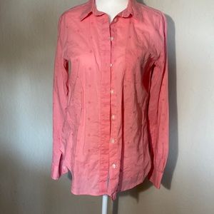 EUC Ann Taylor’s LOFT salmon embroidered button up
